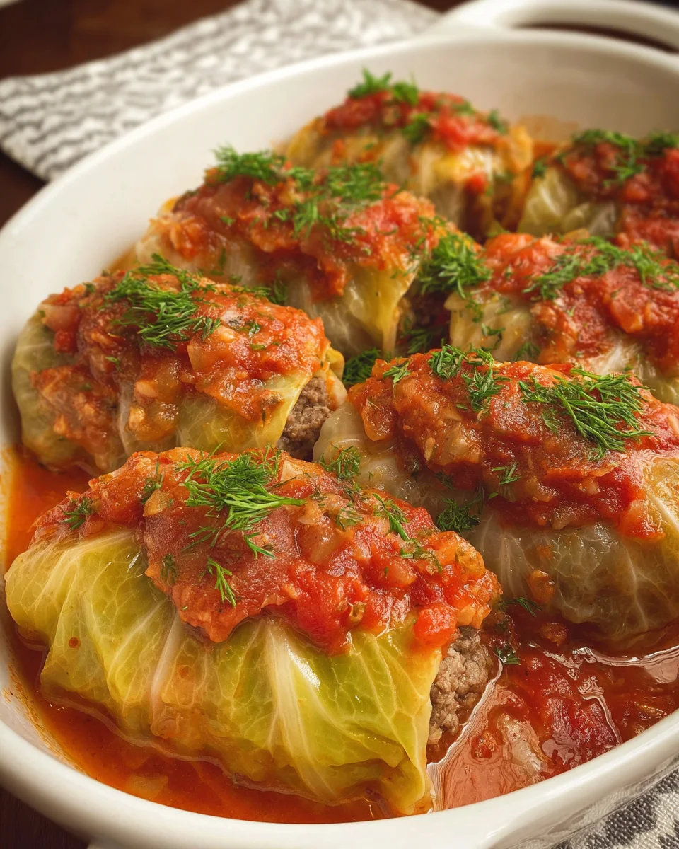 Cabbage rolls with ground beef