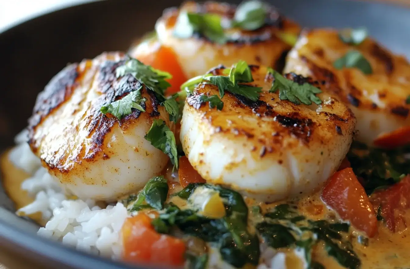 Spicy Coconut Curry Scallops: Exquisite Seafood Delight