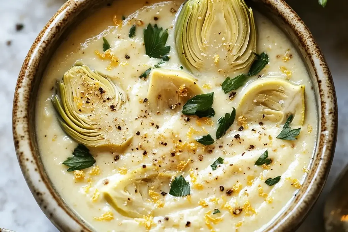 Lemony Tuscan Artichoke Soup Recipe - Creamy & Healthy