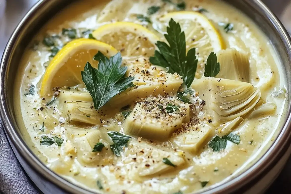 Lemony Tuscan Artichoke Soup Recipe - Creamy & Healthy
