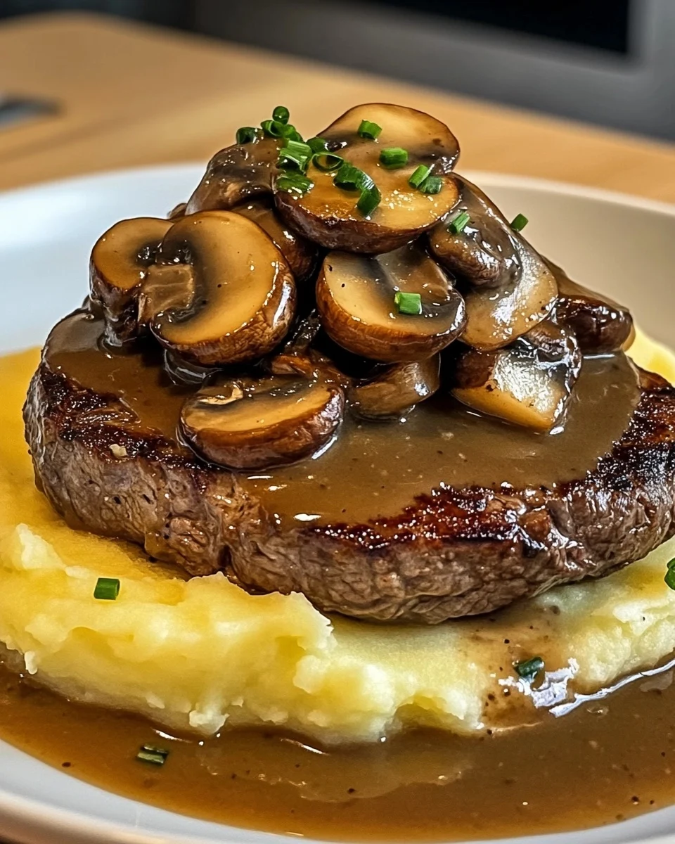 Steak with Mushroom Gravy