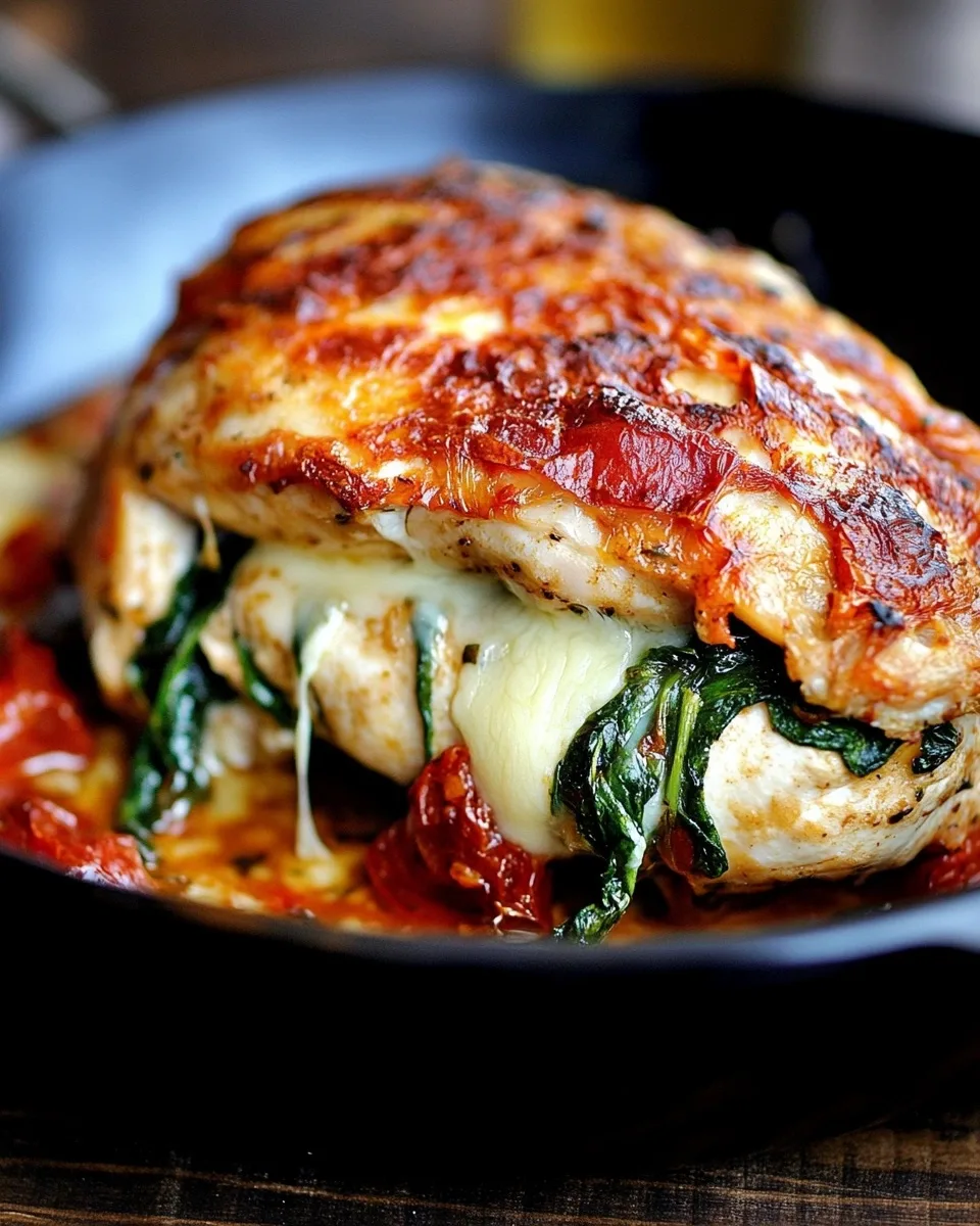 Sundried Tomato, Spinach, and Cheese Stuffed Chicken 