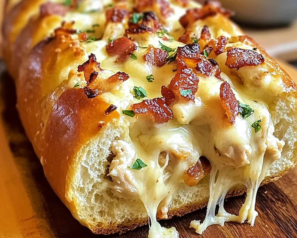 Chicken Bacon Ranch Stuffed Bread – Easy & Flavor-Packed