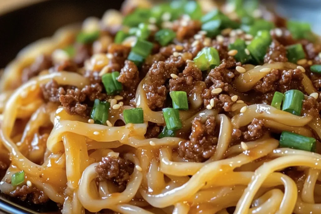 Mongolian Ground Beef Noodles: A Quick and Delicious Meal