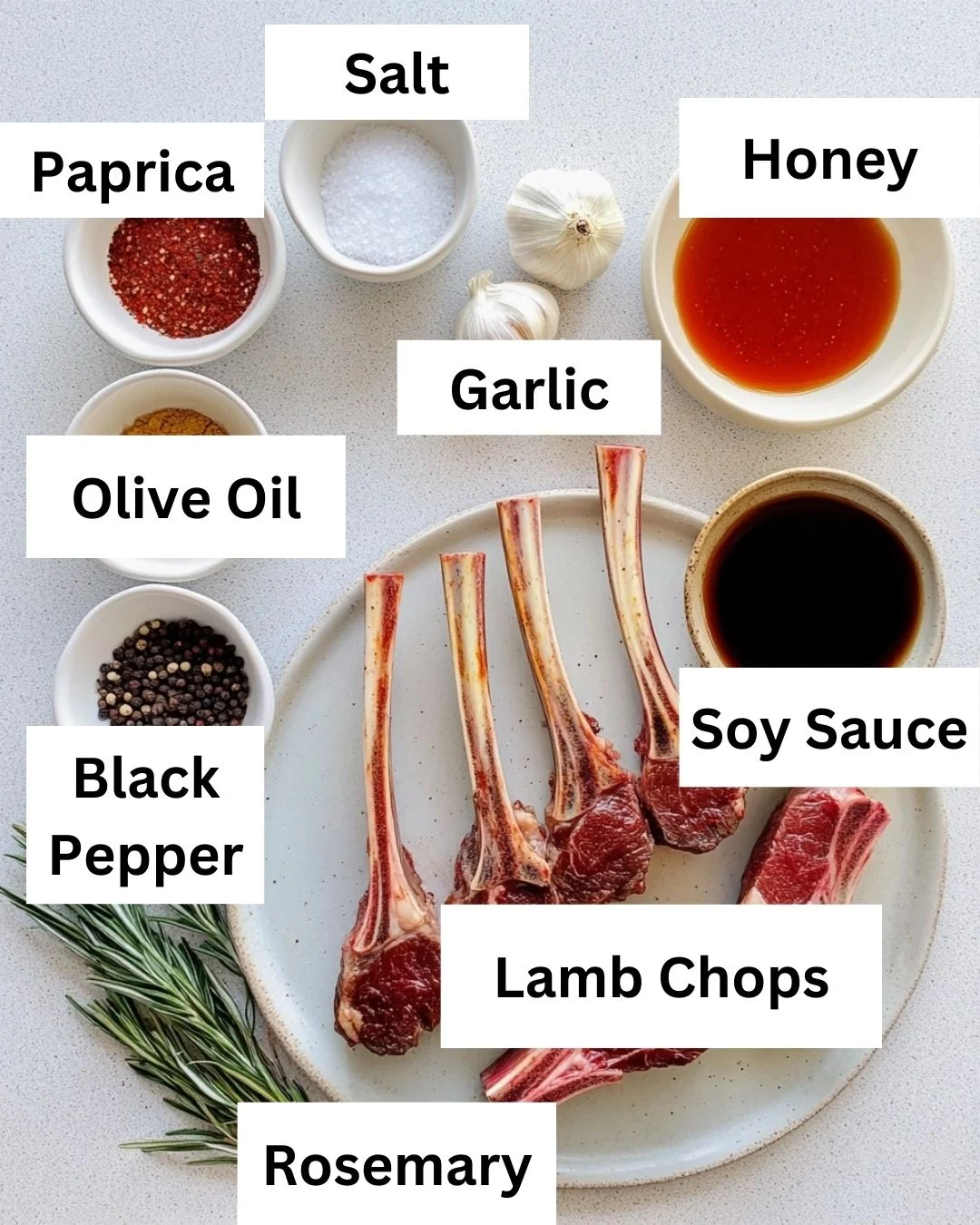 Honey Garlic Glazed Lamb Chops Ingredients
