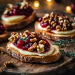 Cranberry, Brie & Walnut Crostini