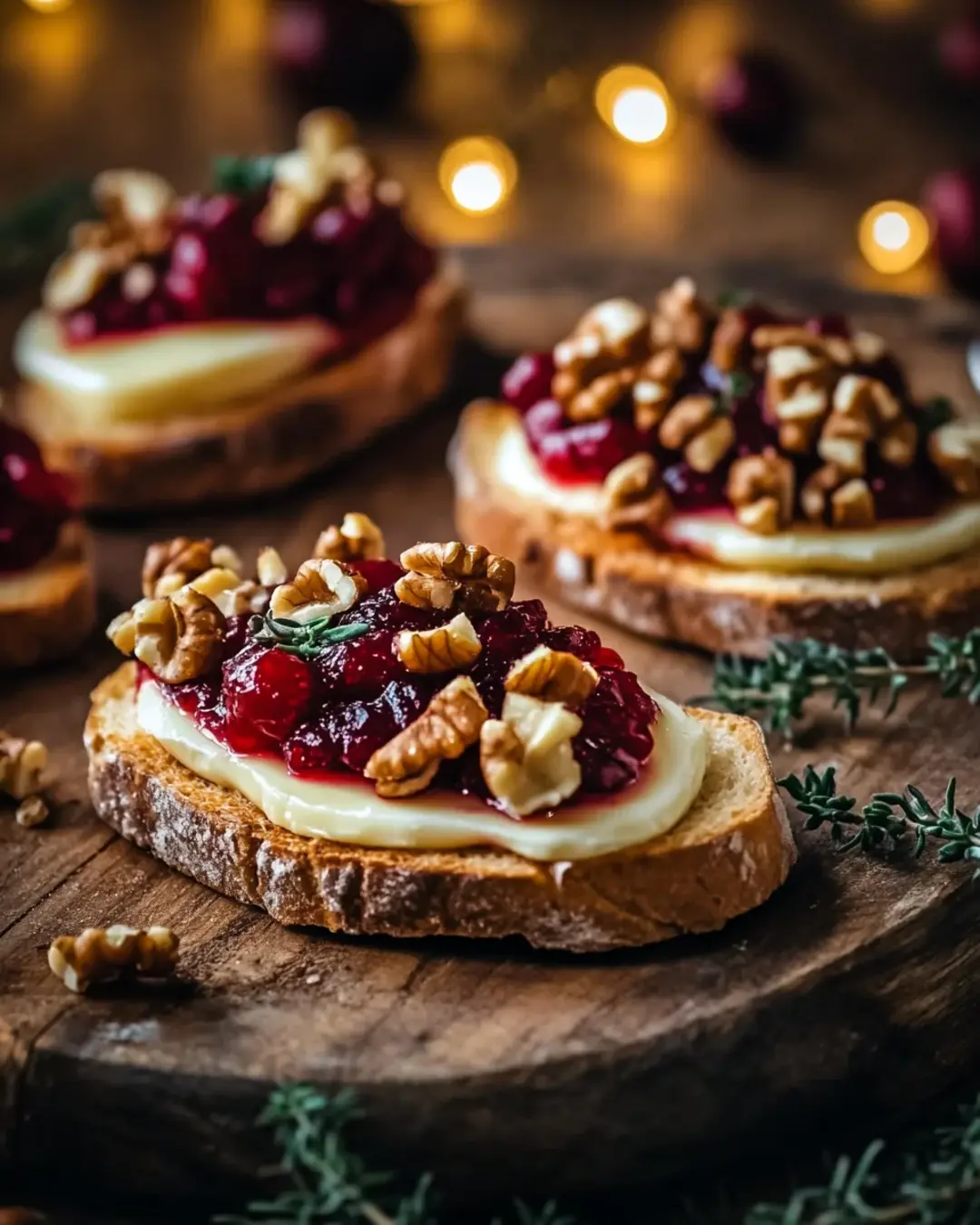 Cranberry, Brie & Walnut Crostini