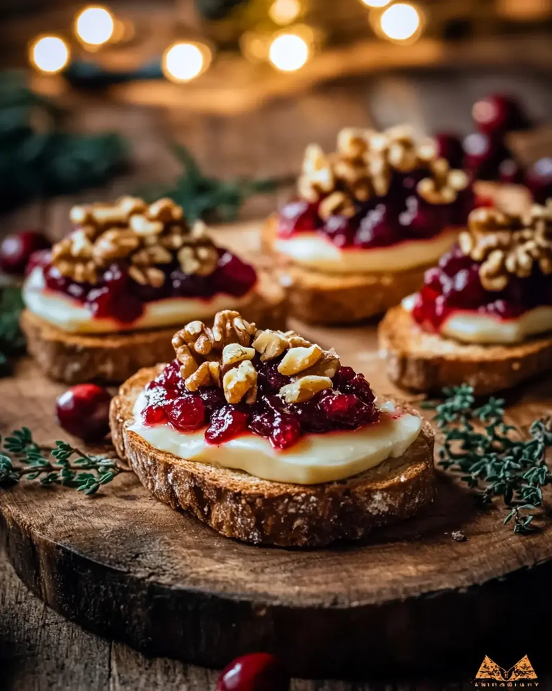 Cranberry, Brie & Walnut Crostini