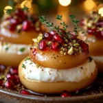 Winter Pear & Burrata Towers with Pomegranate Gems