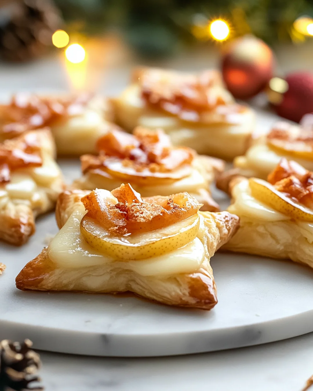 Pear, Brie & Honeycomb Pastry Stars