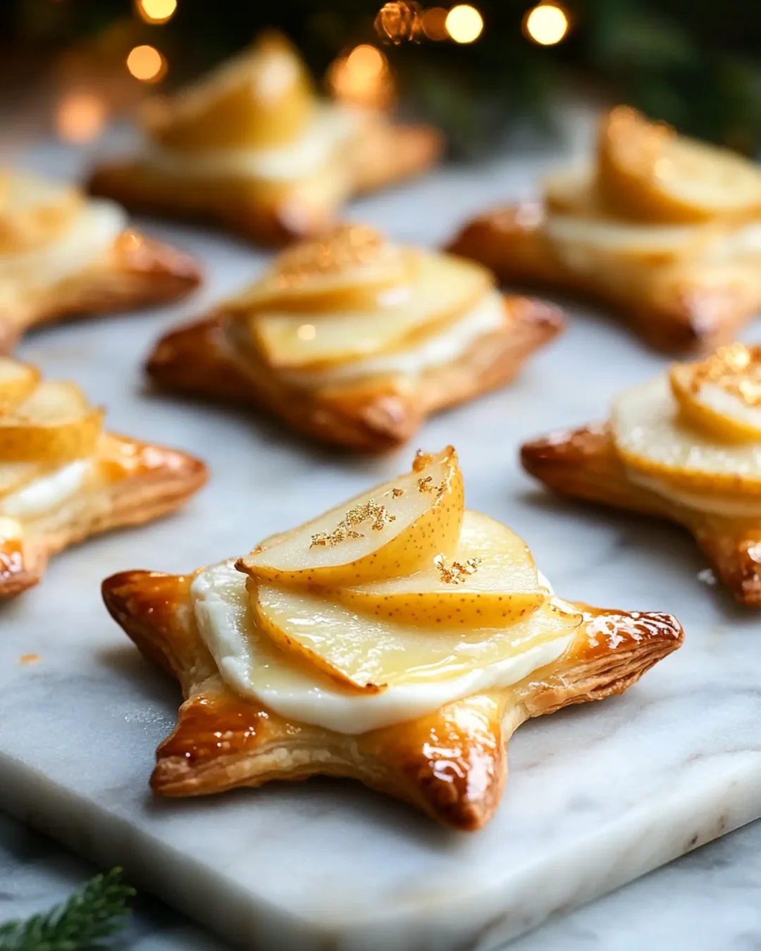 Pear, Brie & Honeycomb Pastry Stars