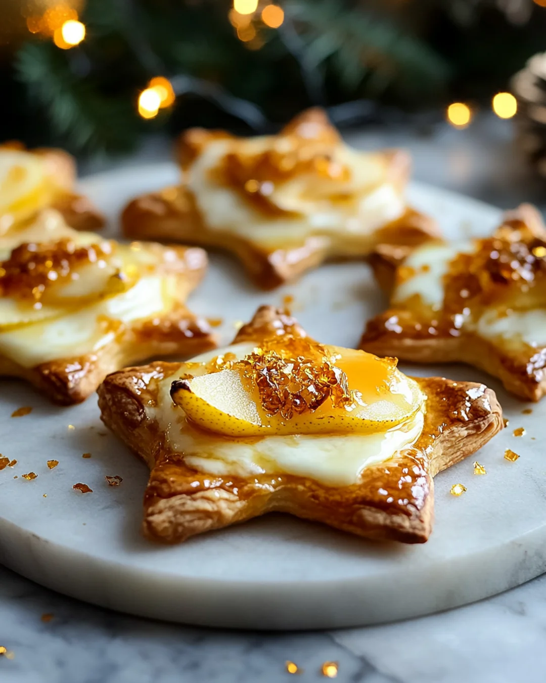 Pear, Brie & Honeycomb Pastry Stars