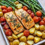 One-Pan Garlic Herb Salmon & Veggie