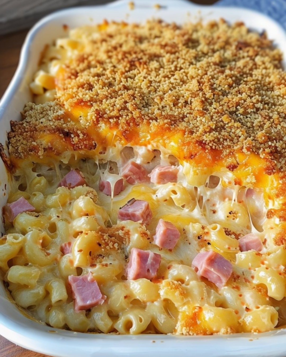 Cheddar and Ham Macaroni Bake