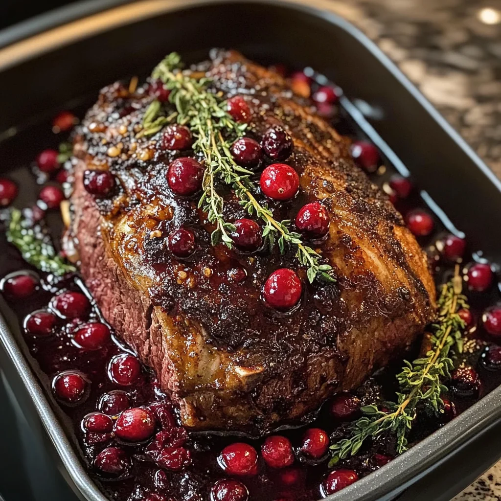 Cranberry Balsamic Ribeye Roast