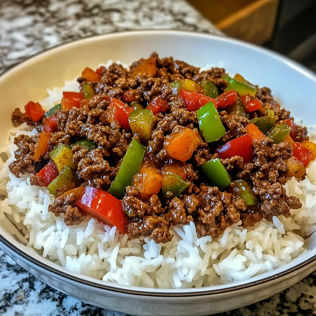Beef and Pepper Rice Bowl