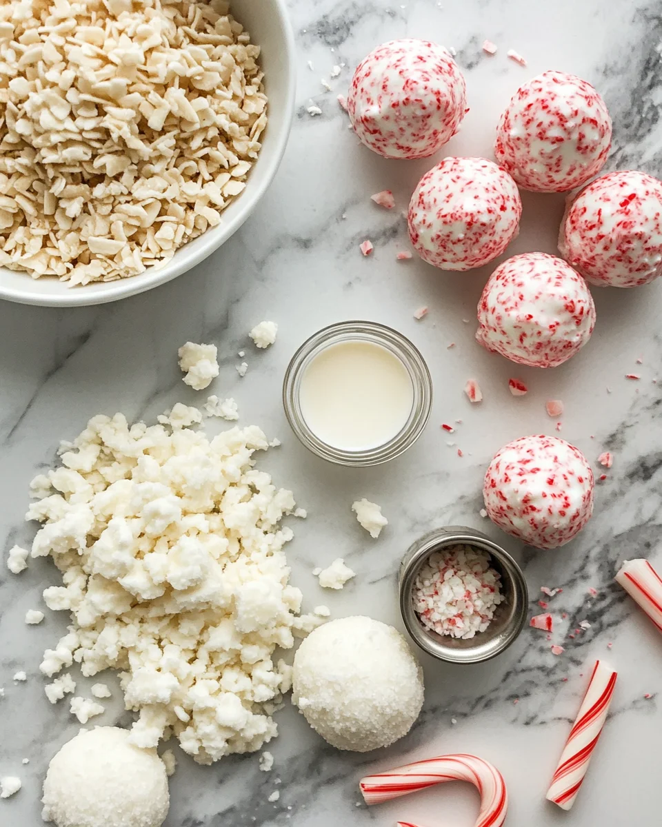 No-Bake Peppermint Bark Snowballs