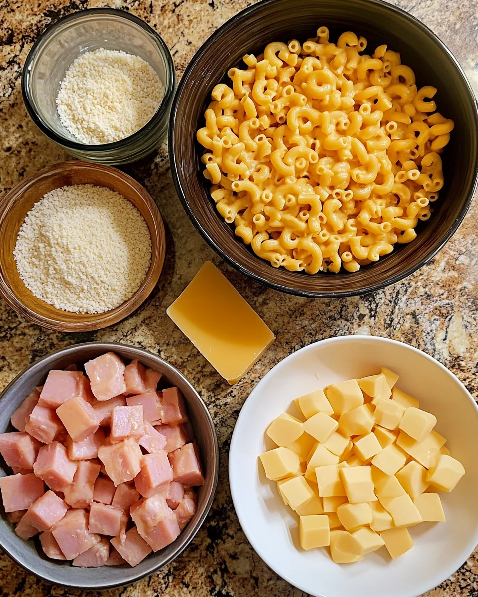 Cheddar and Ham Macaroni Bake