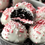 No-Bake Peppermint Bark Snowballs