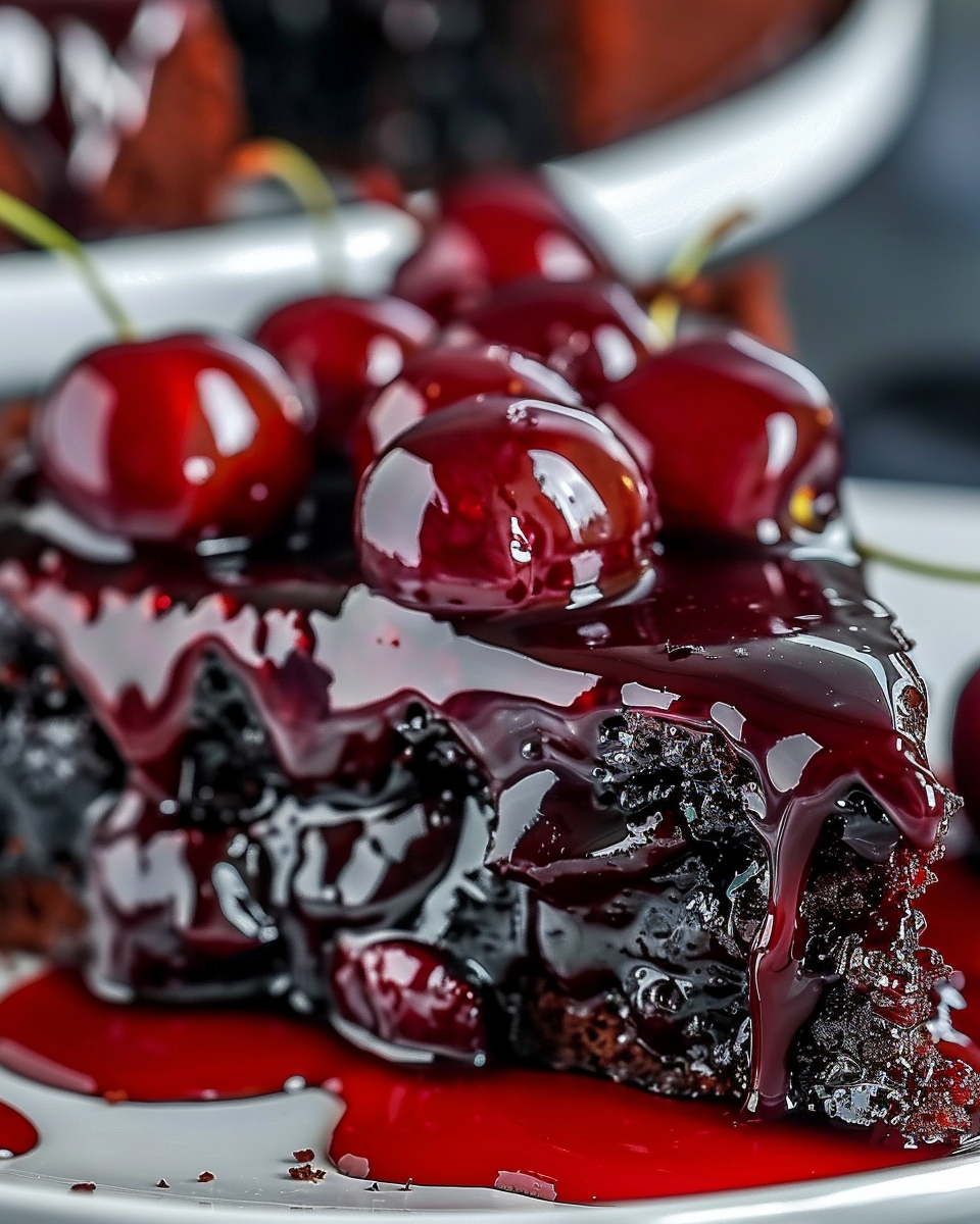 Chocolate Cherry Upside Down Cake Recipe | Luscious & Easy