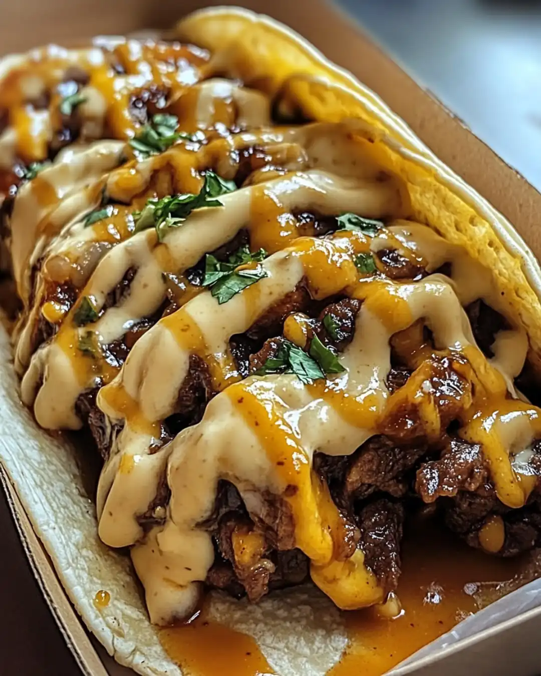 Garlic Butter Honey BBQ Beef Tacos