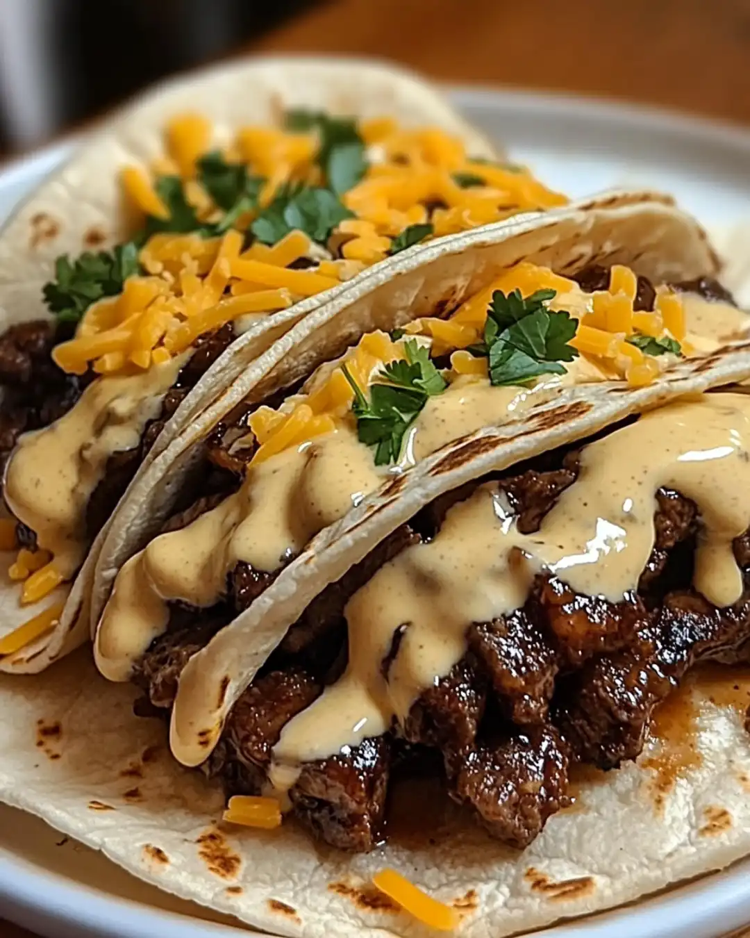 Garlic Butter Honey BBQ Beef Tacos