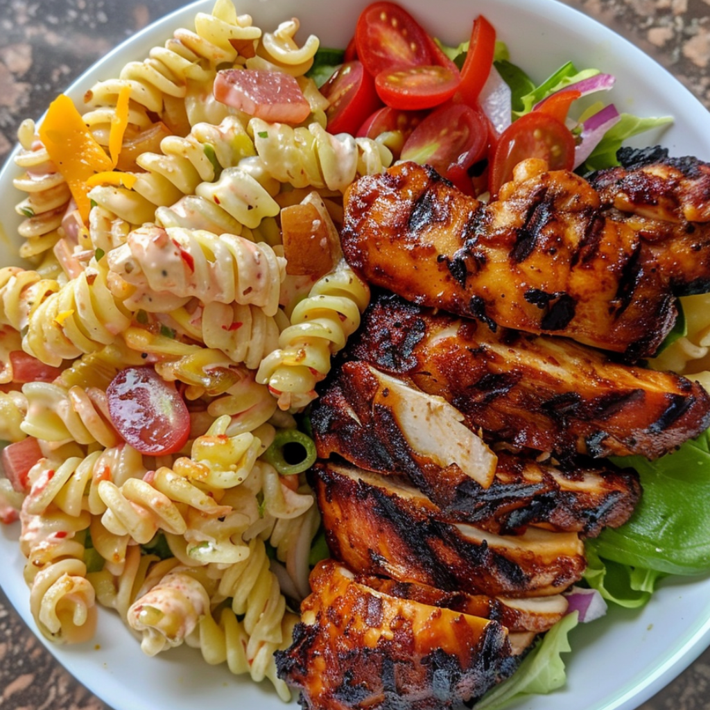 BBQ Chicken with Pasta Salad Bowl