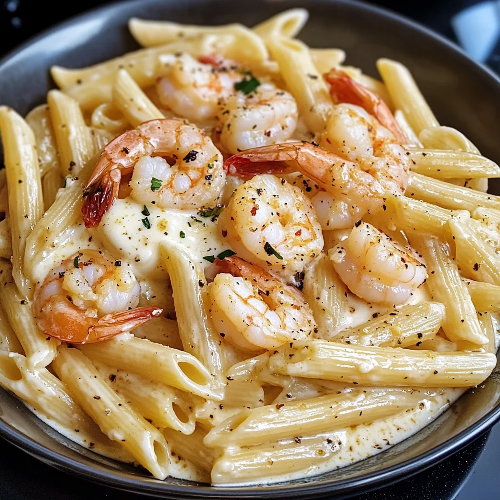 Creamy Mozzarella Shrimp Pasta