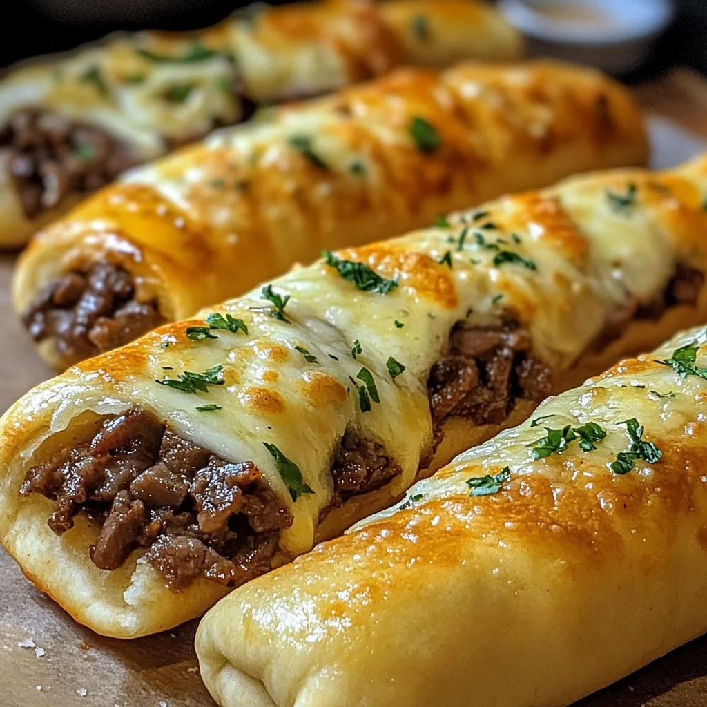 Philly Cheesesteak Stuffed Cheesy Breadsticks