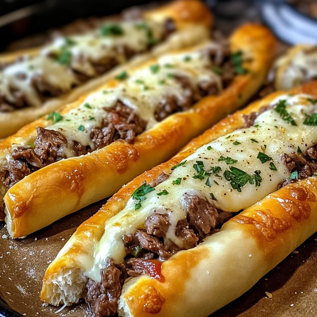 Philly Cheesesteak Stuffed Cheesy Breadsticks