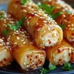 Oven-Fried Feta Rolls with Chili Honey