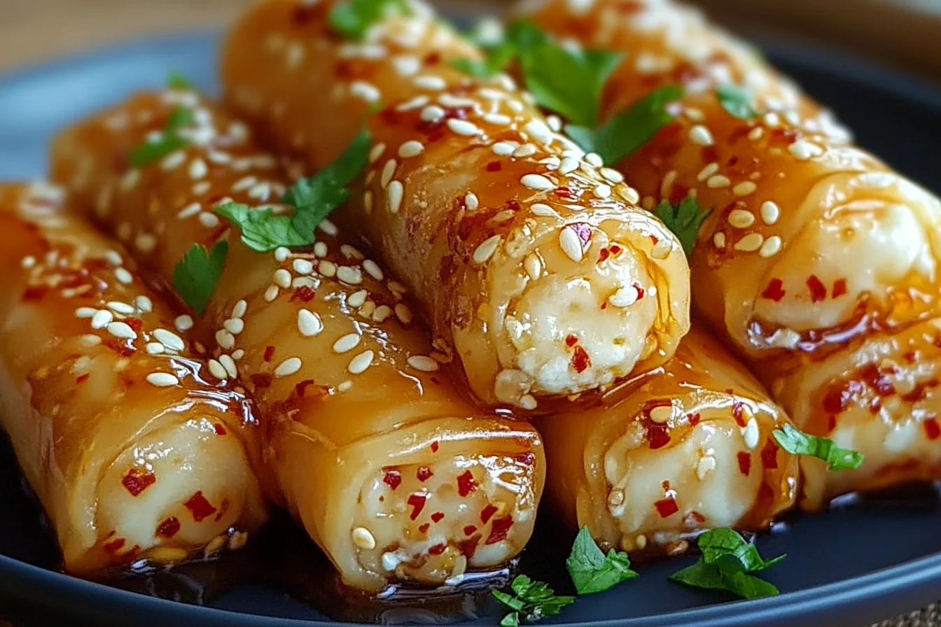 Oven-Fried Feta Rolls with Chili Honey – Crispy & Flavorful