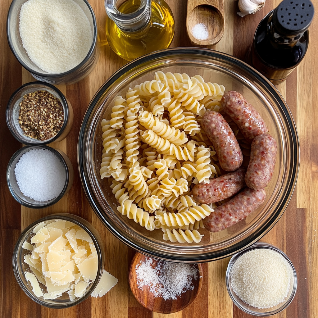 Sticky Honey Garlic Sausage Pasta Skillet
