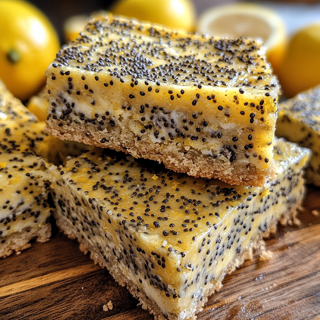 Lemon Poppy Seed Greek Yogurt Bars