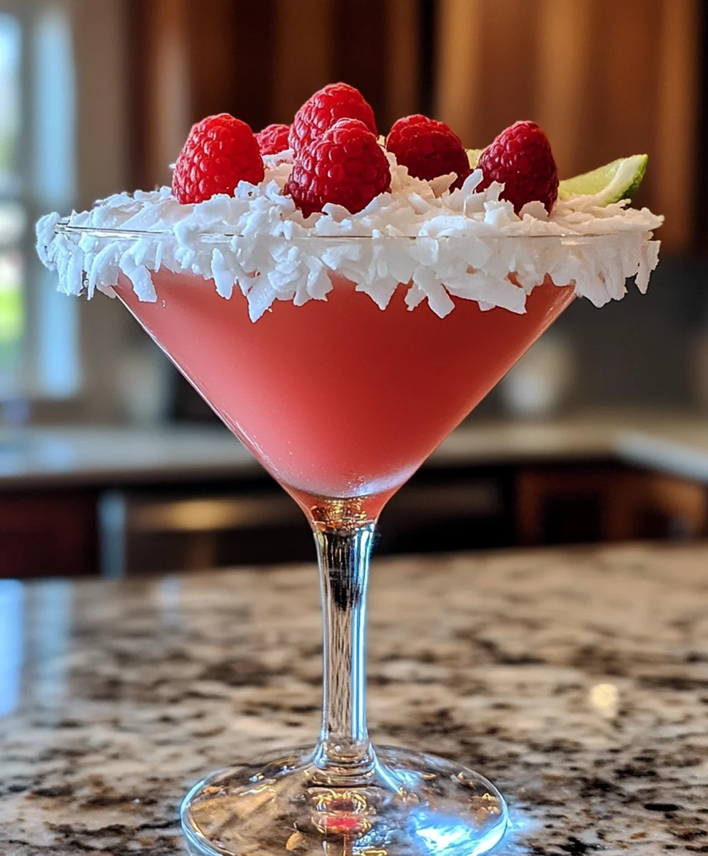 Tropical Raspberry Coconut Martini