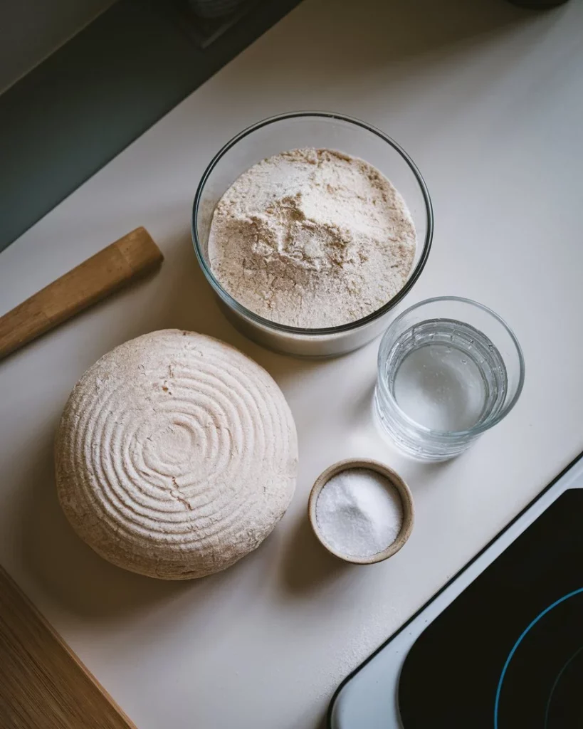 ingredients of One-Day Sourdough Bread: Fresh, Homemade, and Ready by Dinner