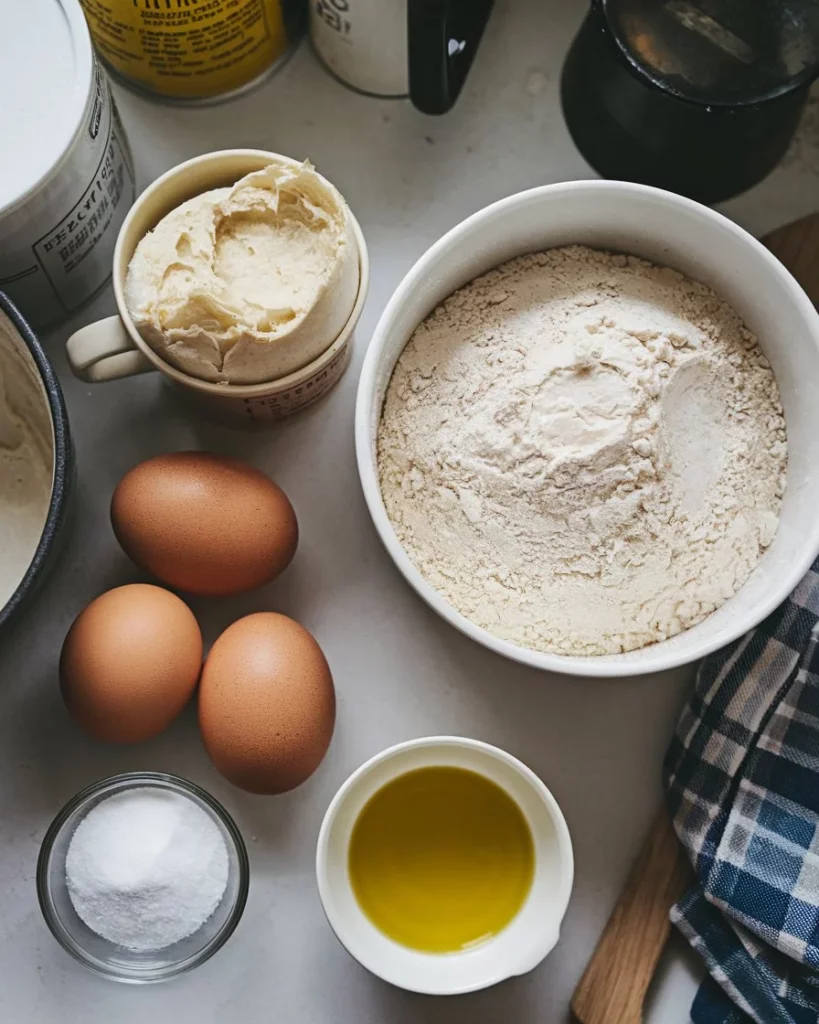 Ingredients of Homemade Sourdough Pasta from Scratch