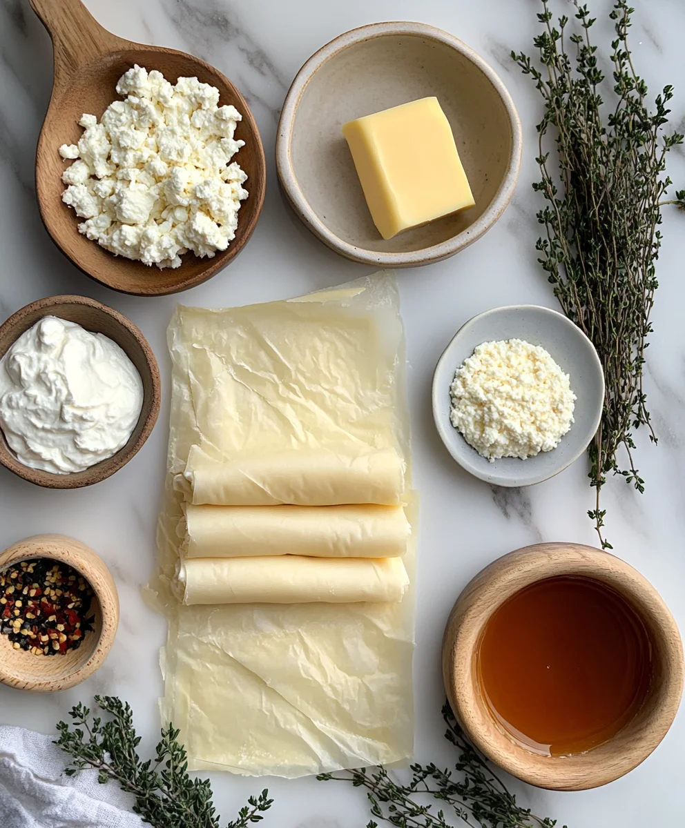 Oven Fried Feta Rolls with Chili Honey
