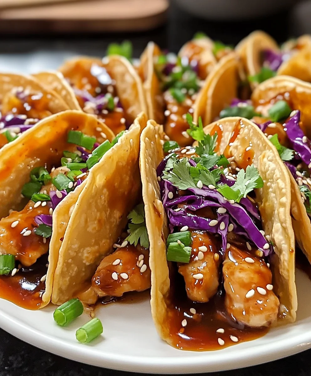 Crispy Asian Chicken Wonton Tacos