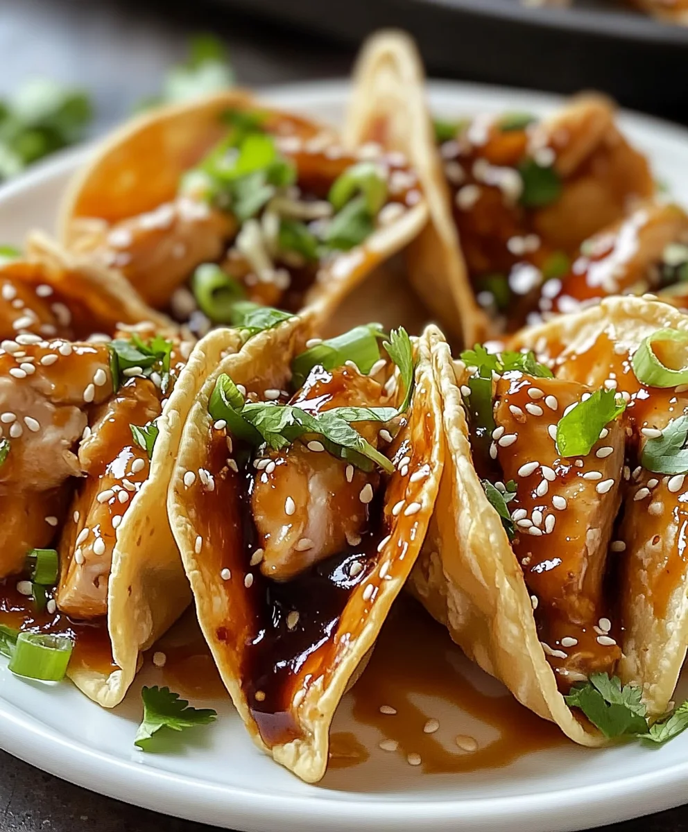 Crispy Asian Chicken Wonton Tacos
