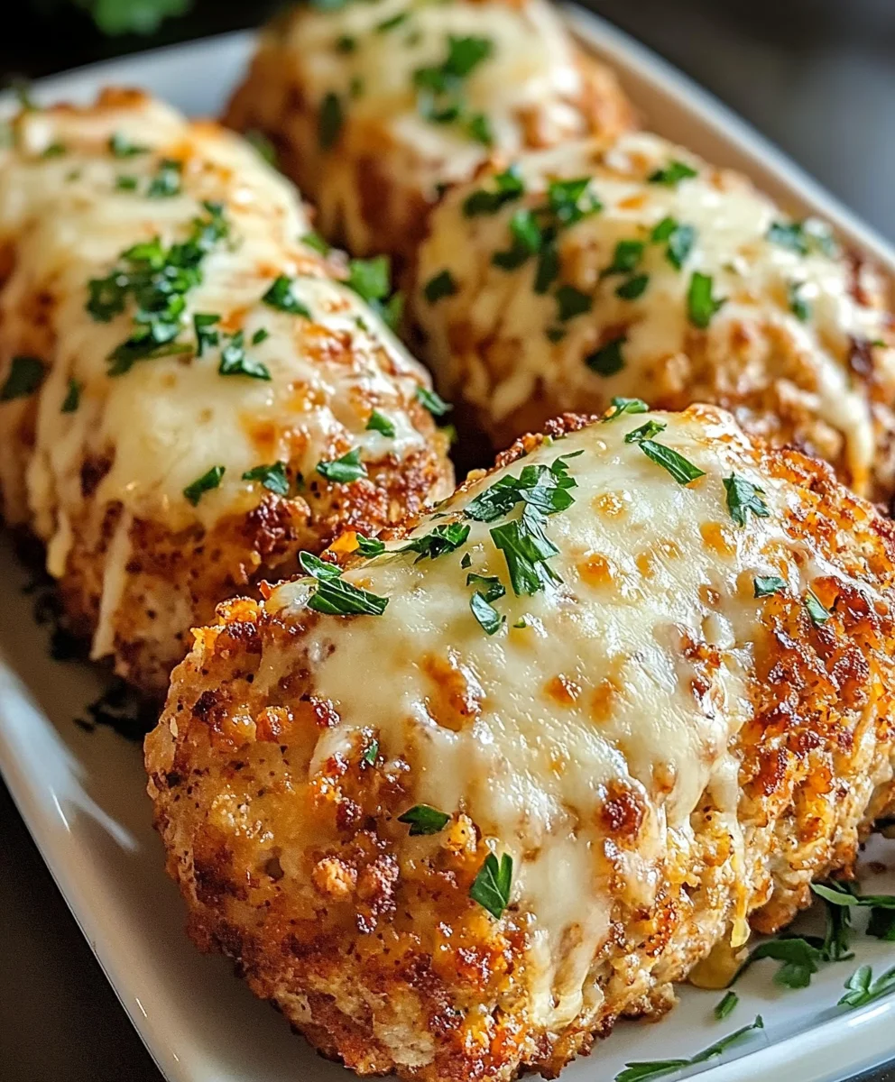GARLIC PARMESAN CHICKEN MEATLOAVES