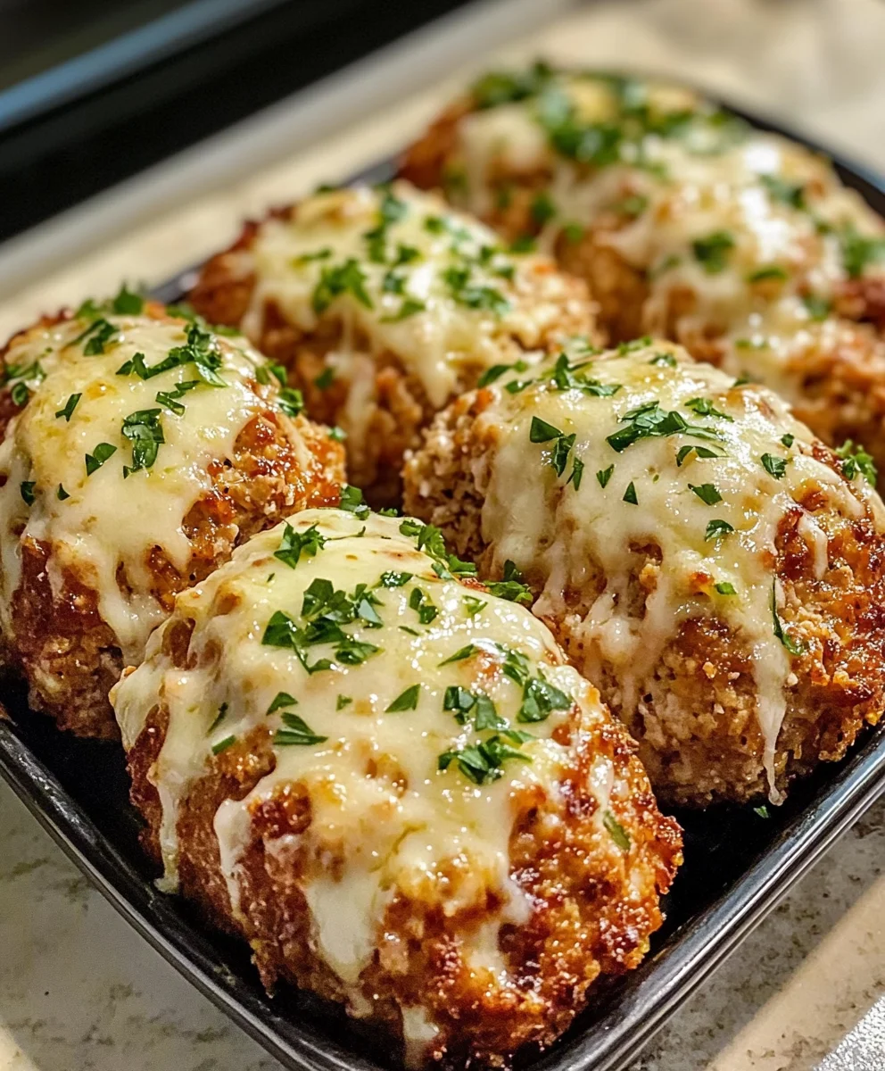 GARLIC PARMESAN CHICKEN MEATLOAVES