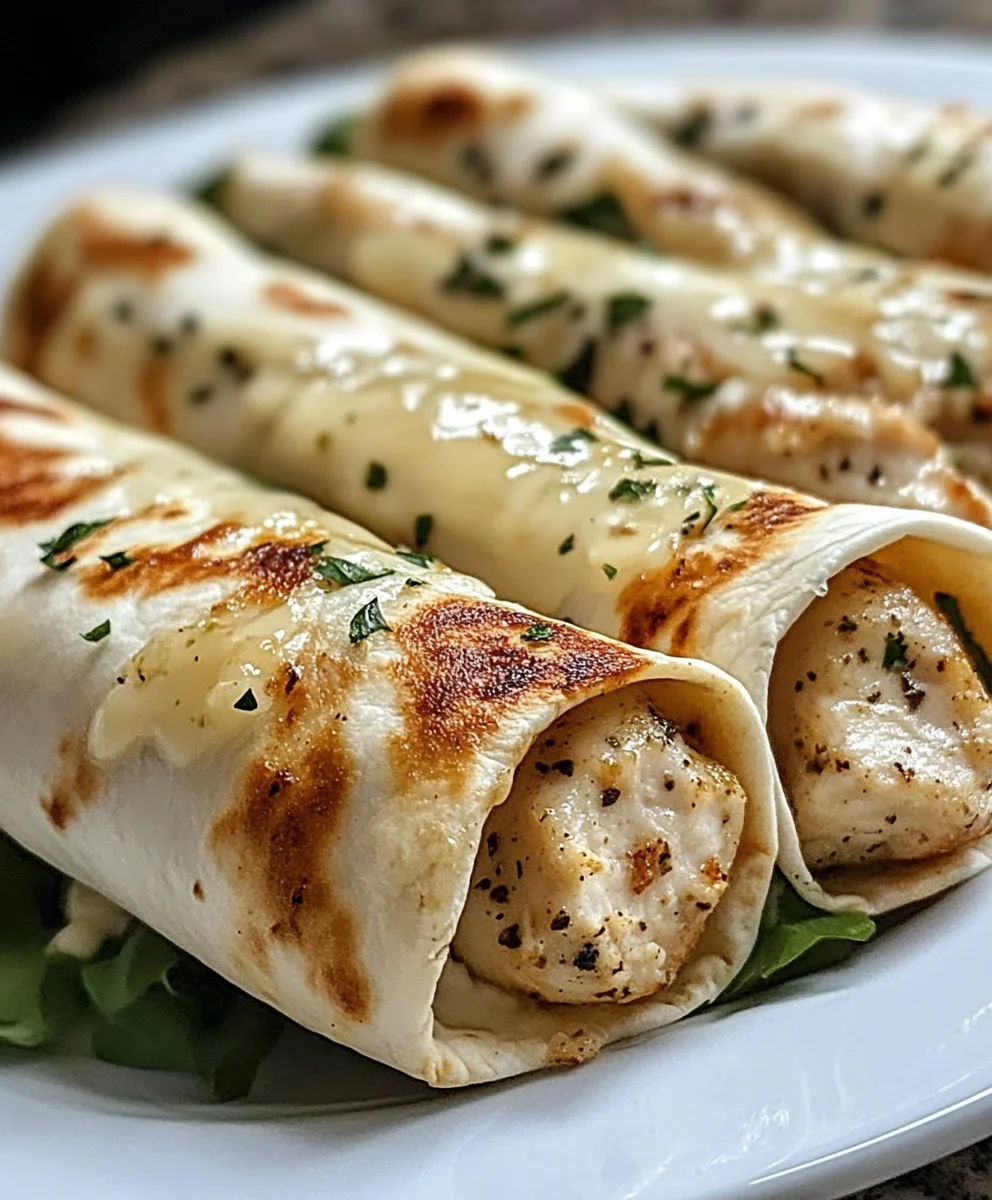 Cheesy Garlic Chicken Wraps