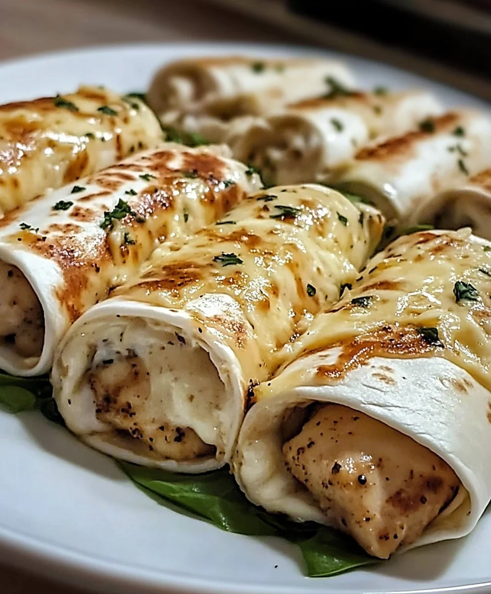 Cheesy Garlic Chicken Wraps