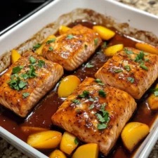 Bourbon Peach Roasted Salmon