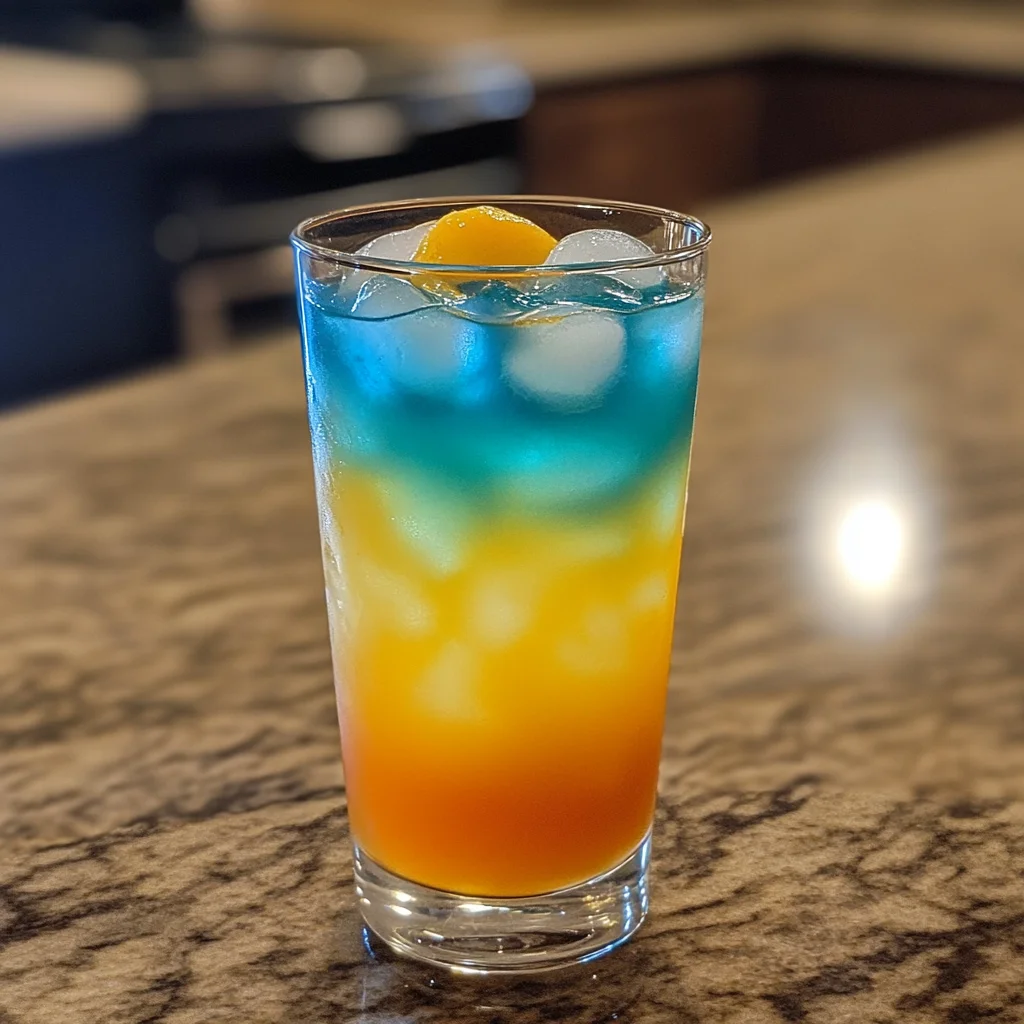 Electric Blue Lagoon Cocktail
