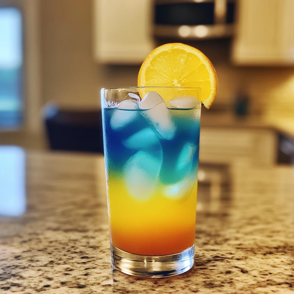 Electric Blue Lagoon Cocktail