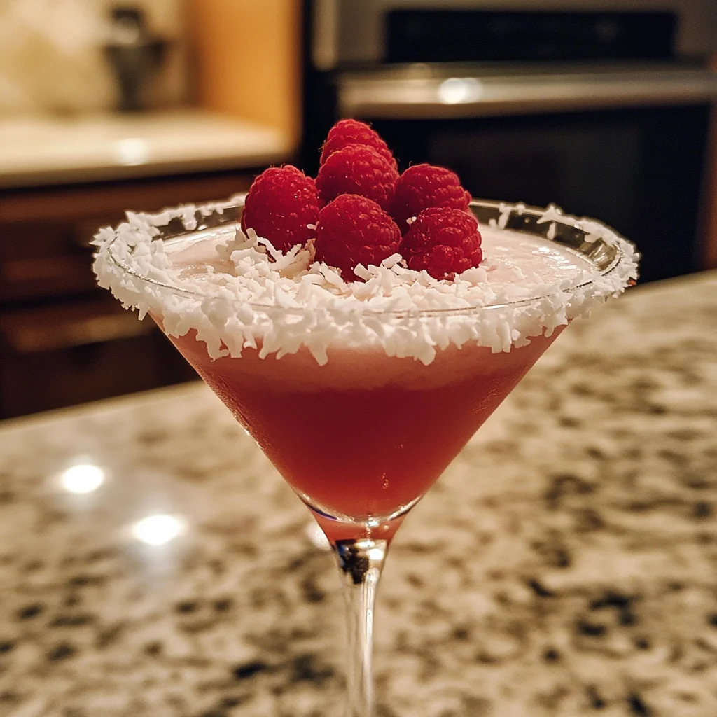 Tropical Raspberry Coconut Martini v