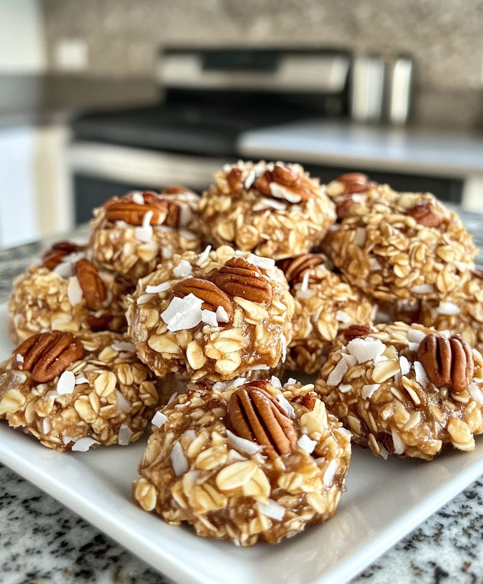 No-Bake Coconut Pecan Praline Cookies