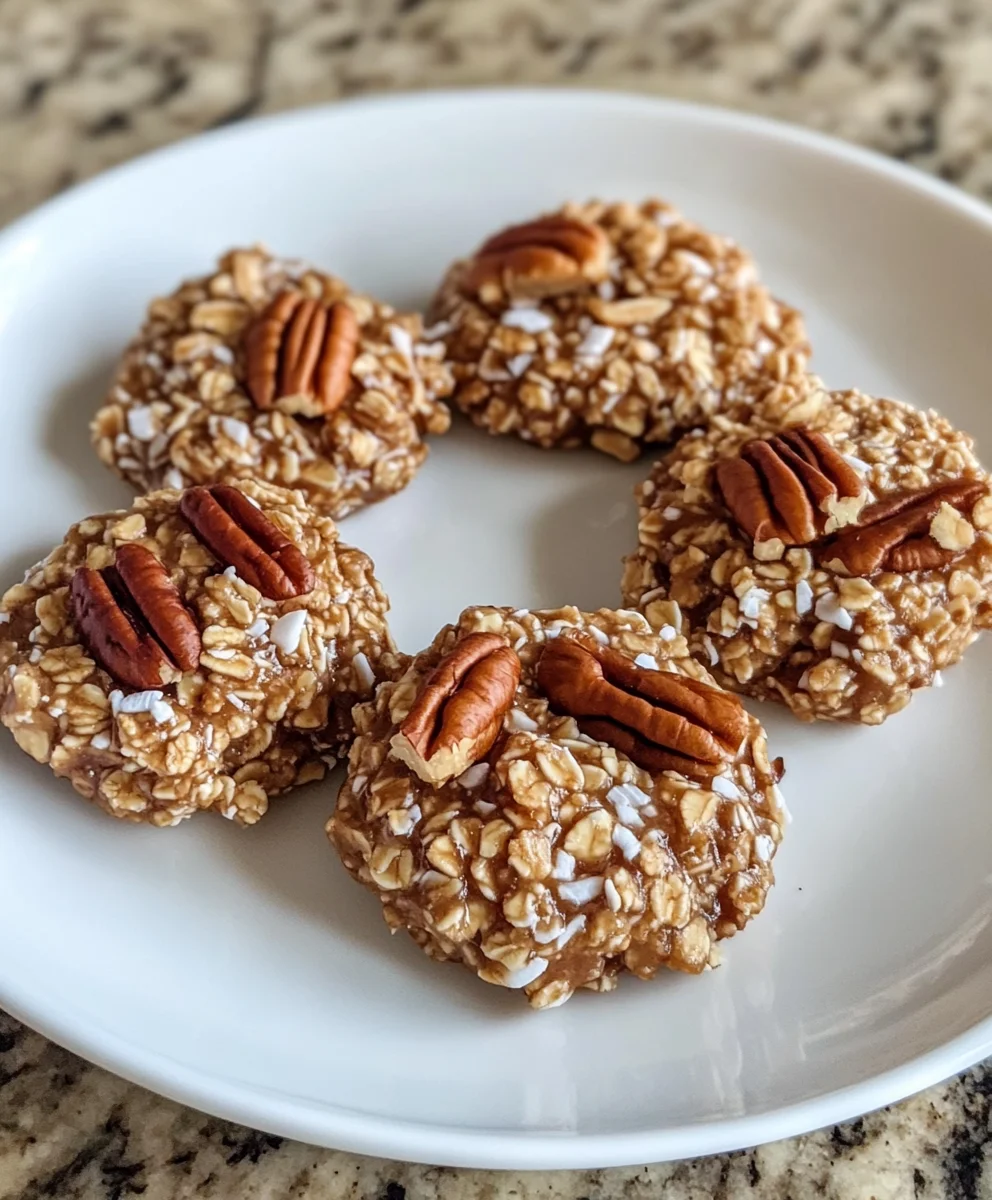 No-Bake Coconut Pecan Praline Cookies